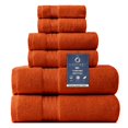 thumbnail image 1 of Juego de toallas COZYART de algodón turco naranja quemado, 650 g/m², 6 piezas, 1 of 7