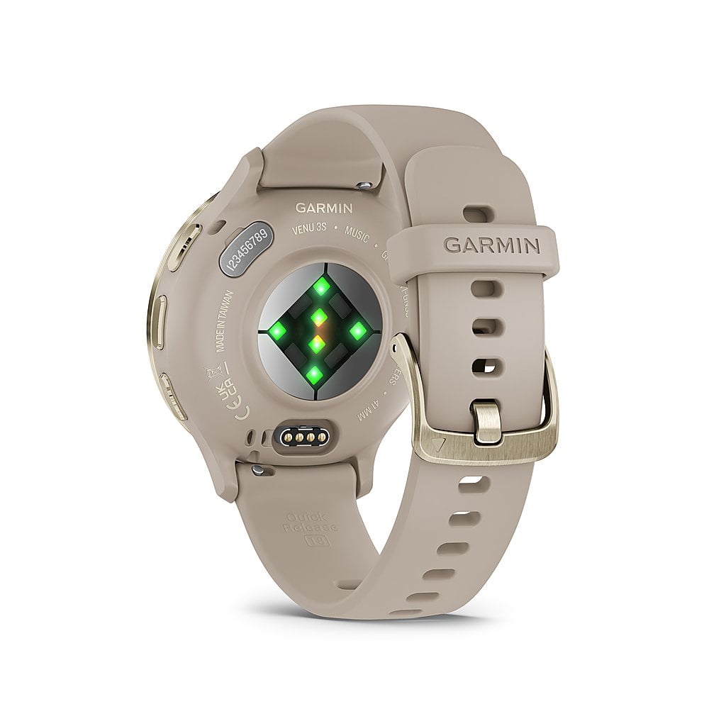 Garmin 010-02785-02 Venu 3S Health Fitness GPS Smartwatch Gold Steel Bezel w/ French Gray Case 41mm Bundle with Premium 3 YEAR CPS Enhanced Protection Pack