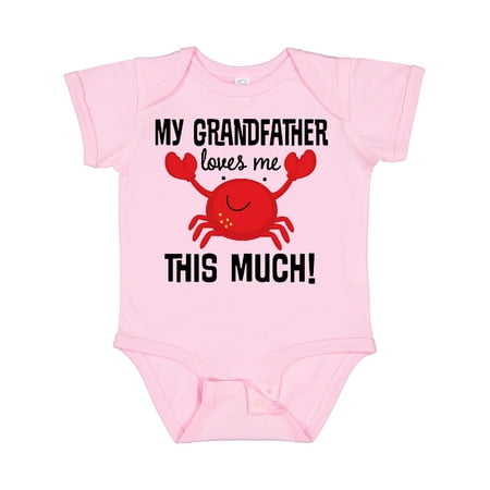 

Inktastic Grandfather Loves Me Grandchild Crab Gift Baby Boy or Baby Girl Bodysuit