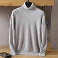 thumbnail image 5 of Automne/hiver Nouveau Pull-Over Mode 100 % Laine Pure Résistant au Froid Col Polo Haut Couleur Unie pour Hommes, 5 of 5