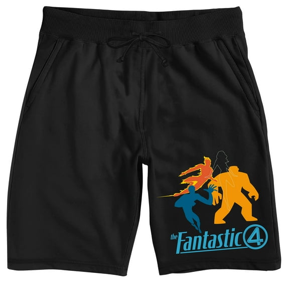 The Fantastic Four: First Steps Character Silhouette on Black Adult Lounge Short-Large