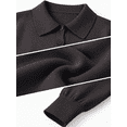thumbnail image 2 of JWD Womens Cardigan Collared Knit Button Front Long Sleeve Sweater Top Lightweight Casual Layering Cardigan Black XL, 2 of 7