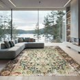 thumbnail image 2 of ODIKA 6'x9' Ultra-Soft Area Rug, Vintage Boho Distressed Vines Ornate Border Scrolls Ornamental None Washable, Bare feet friendly, Silk-Touch for Guest Room, Bedroom, 2 of 7