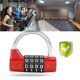 thumbnail image 2 of Sidaley Candado de combinación de código de 4 dígitos para maleta de viaje, casillero de gimnasio, bloqueo de contraseña de seguridad, color rojo Electrónica, 2 of 6