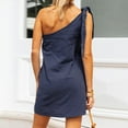thumbnail image 5 of Women Dresses Plus Sling Sleeveless Sexy Fashion Dresses Solid Fashion Dresses Navy Trendy Skirt Size L, 5 of 9