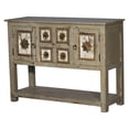 thumbnail image 2 of French Style Distressed Gray Solid Wood Console | Unique 4 Door & 1 Drawer Hall Table | Boho Farmhouse Console | Indian Entry Foyer Table, 2 of 10