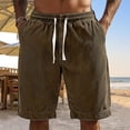 thumbnail image 5 of PIMSSY Men Shorts Corduroy Casual Relaxed Fit Summer Comfort Soft Elastic Waist With Pockets Cozy Solid Color Bottoms, 5 of 8