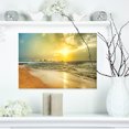 thumbnail image 1 of Bright Yellow Sunset Beach Panorama - Modern Seascape Canvas Artwork, 1 of 3