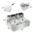 thumbnail image 3 of Zimtown Commercial 12L 5000W Professional Electric Countertop Deep Fryer Dual Tank Stainless Steel for Restaurant, 3 of 11