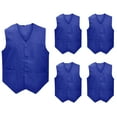 thumbnail image 5 of 5 Packs Unisex Waiter Uniform Vest Bartender Waitress Botton Workwear with Pockets for Men Women-Blue-S, 5 of 6