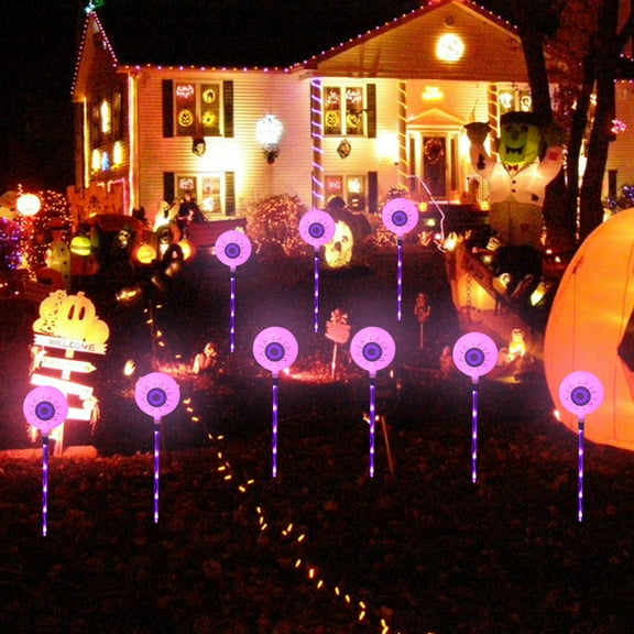 Nilvkv Halloween Lighting Led Battery Based Halloween Six Eyeball Ground Plug Light Ghost Festival Ghost Eye Horror Courtyard Decoration Light
