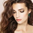 thumbnail image 3 of Pendientes para mujer, regalos para mujer, pendientes de flores, temperamento femenino, pendientes largos de cristal, pendientes, pendientes, 3 of 4