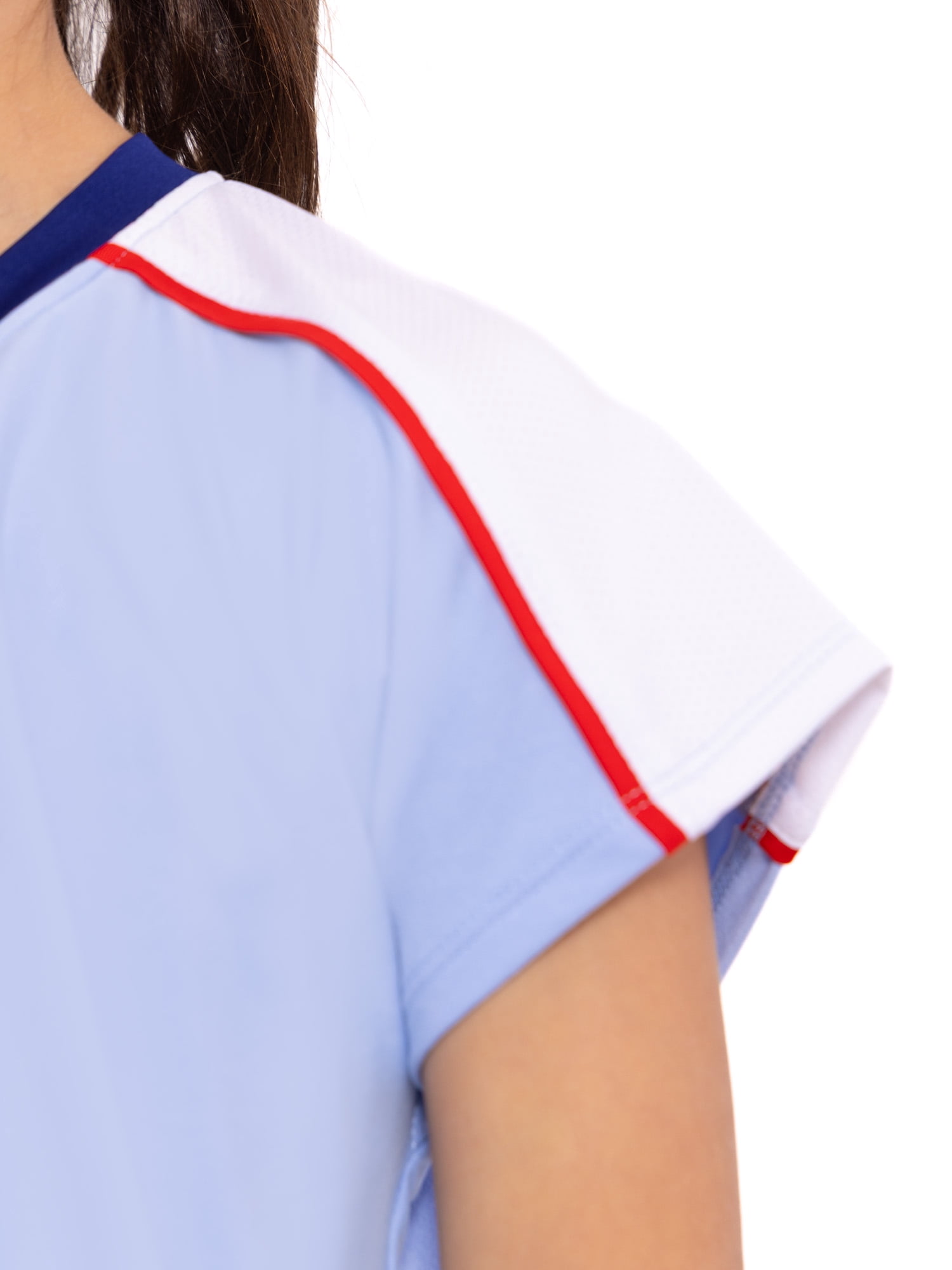 Stitch Girls Active V-Neck Graphic Jersey with Short Sleeves, Sizes 4-12