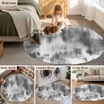 thumbnail image 5 of Round Area Rug 7 Ft, Grey Ombre Washable Non-Slip Circle Carpet for Living Room/Bedroom, Vintage Simple Abstract Gradient Mottled Low-Profile Large Runner Mat Collection Rugs for Indoor, 5 of 7