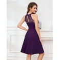 thumbnail image 2 of Vestido con forma de lazo morado, cóctel, para dama de honor, boda y mujer, 2 of 7