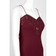 thumbnail image 4 of Aidan Mattox Spaghetti Strap Embellished Bodycon Zipper Back Illusion Crepe Dress-WINE / 14, 4 of 4
