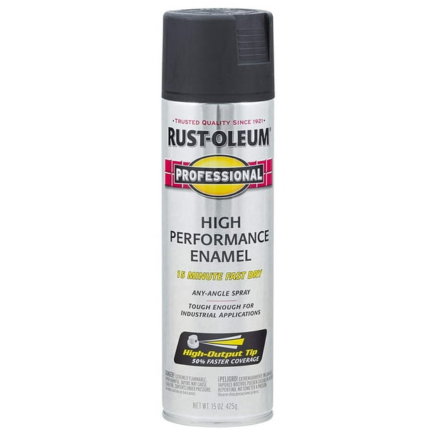 RustOleum 7578838 6 PK Professional High Performance Enamel Spray Paint, 15 oz, Flat Black, 6