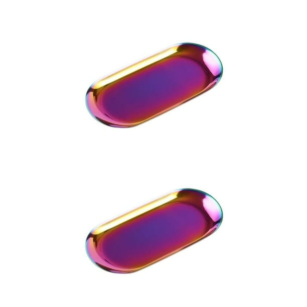 Bearachild Bandeja de forma ovalada de estilo nórdico, bandejas para platos de joyería, organizador de almacenamiento de platos de escritorio, Type1 NO1