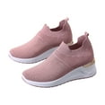 thumbnail image 2 of hopeusnice Women's Slip On Sneakers Breathable Mesh Knit Walking Shoes Comfortable Lightweight Running Shoes Wedge Sneakers Pink 38, 2 of 9