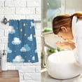 thumbnail image 7 of Clouds Star Pattern Bath Towel 100% Cotton Soft Thick High Absorbency Hand Face Towel Single Pack 16x28in, 7 of 7