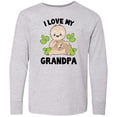 thumbnail image 3 of Inktastic Cute Sloth I Love My Grandpa with Green Leaves Long Sleeve Youth T-Shirt, 3 of 5