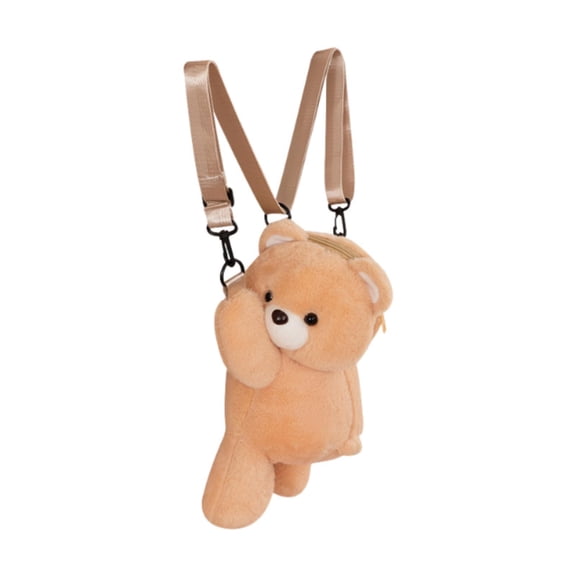 Sharprepublic Bear Backpack Adorable Bag Cartoon Casual Stylish Shoulder Purse Light Brown