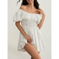 thumbnail image 4 of Baby Sweetie Women Boho Summer Mini Dress Elegant Short Puff Sleeve Off-shoulder Tunic Casual A Line Party Dress, 4 of 8