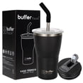 thumbnail image 1 of Vaso Térmico Buffer Flask Negro de Acero Inoxidable con Tapa Anti Derrame y Popote, 1 of 8
