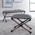 thumbnail image 3 of Bowery Hill Contemporary Striped Bench in Navy and Cream, 3 of 8