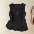 thumbnail image 3 of Uootdi Floral Embroidered Tank Tops for Women V Neck Sleeveless Partial Button Casual Blouses Boho Summer Style Lightweight Breathable Relaxed-Fit Tops Gift, 3 of 8