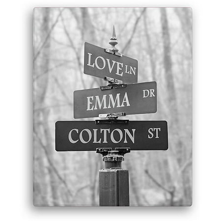 Personalized Signs Of Love 11&quot; x 14&quot; Canvas, Black and White