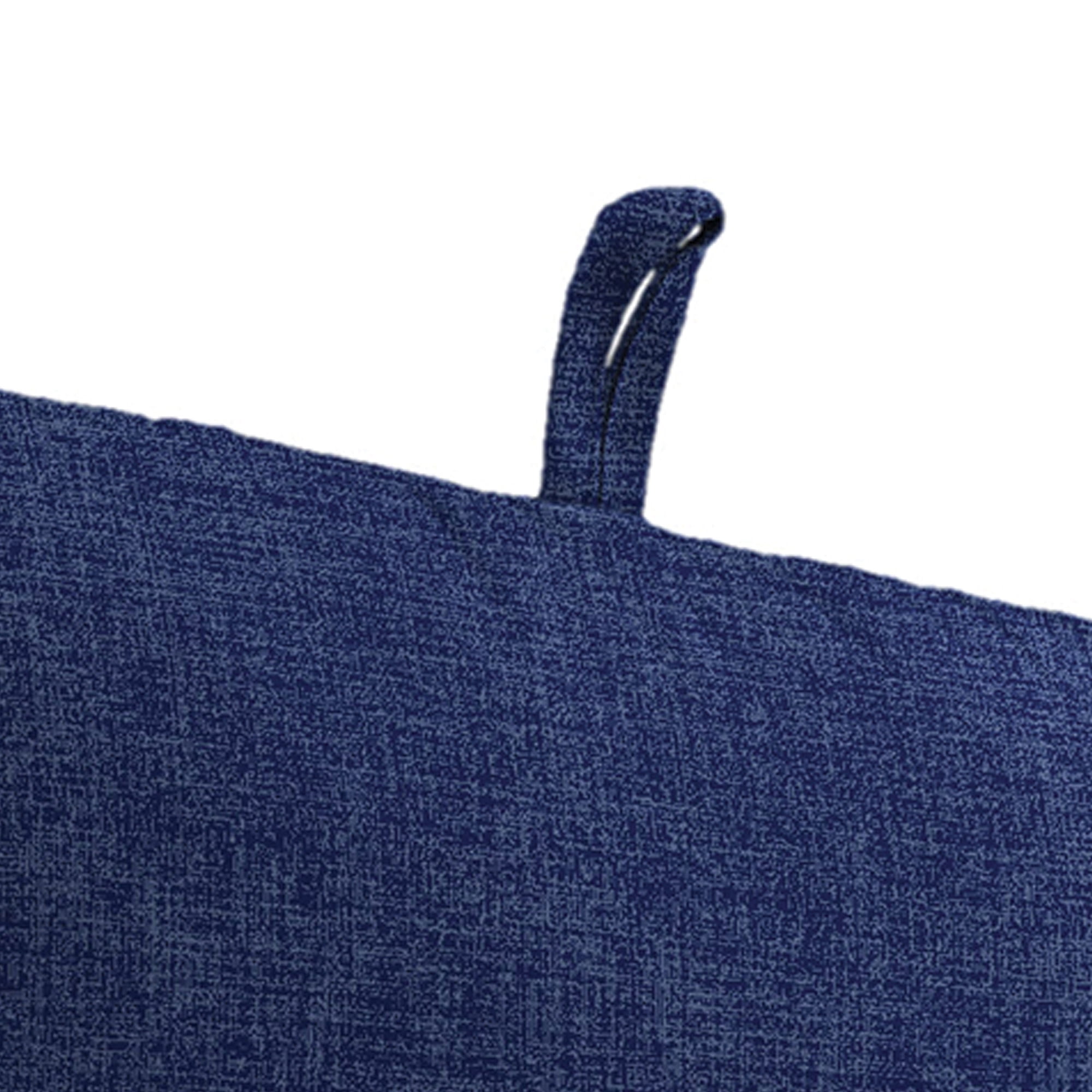 Jordan Manufacturing 45" x 22" Celosia Indigo Blue Crosshatch Rectangular Outdoor Chair Cushion with Ties and Hanger Loop