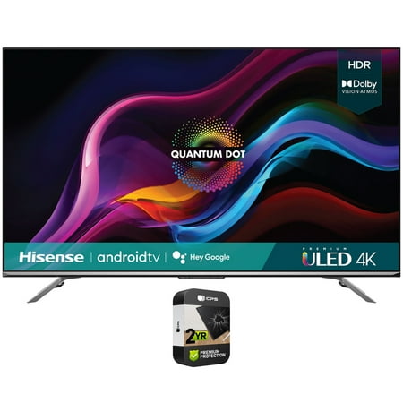 Hisense 75U7G 75 Inch U7G Series 4K ULED Quantum HDR Smart Android TV 2021 Bundle with Premium 2 Year Extended Protection Plan