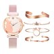 thumbnail image 1 of Juego de 5 Piezas de Lujo para Mujer, Reloj de Cielo Estrellado Magnético para Mujer - Rosado Sunnimix brazalete de reloj de acero inoxidable, 1 of 8