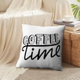 thumbnail image 3 of LALILO Throw Pillow Covers Coffee Time Lettering Motivational Quote Cushion Cover 18" x 18", 2 Pack, 3 of 6