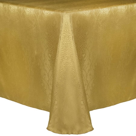 

Ultimate Textile Modern Damask Kenya 60 x 84-Inch Oval Tablecloth Flax Gold