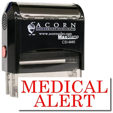 Large Self-Inking Medical Alert Stamp with Green Ink