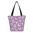 thumbnail image 3 of Horeoi Purple Butterflies Floral Print Shoulder Bag for Women Large Capacity Zipper Tote for Shopping Beach Travel Gym with Inner Pocket, 3 of 7