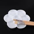 thumbnail image 4 of EeaseMX 3 paletas de acuarela de cerámica adelgazada con forma de flor de ciruelo, bandejas de pintura para manualidades, arte profesional, estudiantes y niños (blanco), 4 of 7