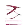 thumbnail image 1 of Herramientas de manicura, cortador de uñas, cutícula de rosa de acero inoxidable, empujadores multifunción, alicates de palo de pedicura para Juegos de manicura caja metálica de 4 piezas Jumpingount  CE011711-05, 1 of 6