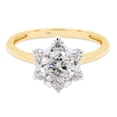 thumbnail image 3 of 1 1/3 ct. t.w Center 6.5MM Round Cut Lab Created Moissanite Diamond Flower Engagement Rings For Women In 14K Solid Yellow Gold (G-H Color, VVS1 Clarity, 1.30 Cttw)-5.5, 3 of 7