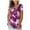 Purple, variant on Ichuanyi Womens Tops, Summer Womens Fashion Plus Size Gradient Color V-Neck Short Sleeve T-shirt Tops Blouse