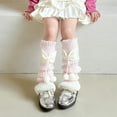 thumbnail image 2 of Kawaii Winter Knitted Leg Warmers, Japanese Style Y2k Harajuku Knee High Loose Socks for Girls, 3 Pairs, 2 of 4