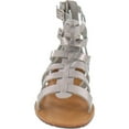 thumbnail image 4 of De Blossom Xara-4 Vegan Leather Casual High Strappy Gladiator Flat Sandal Silver, 4 of 4