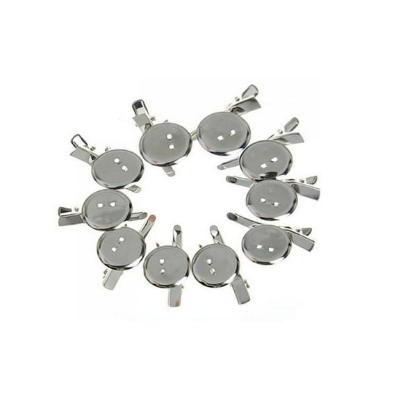 KLKCMS 10 French Barrette Prong Alligator Pinch Brooch Pins Snap Hair Clips Pad Bow DIY