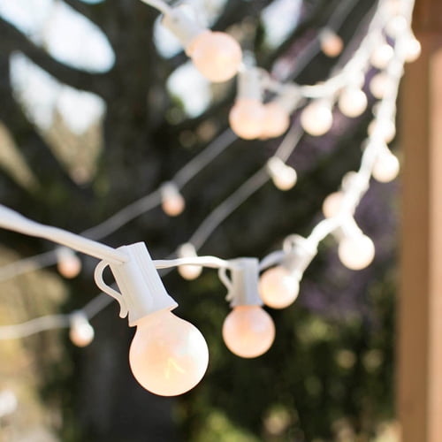 2 Pcs Wedding Lights Globe String Lights 1.25 in. Bulbs 100 Ft White Wire E12 C7 Pearl