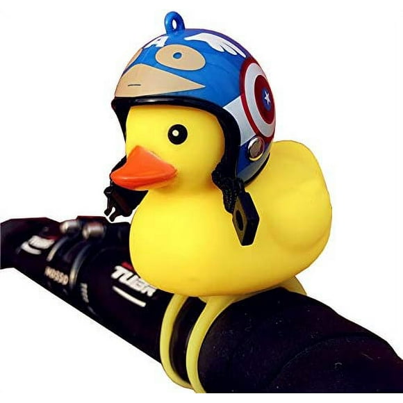 Cute Bike Horn for Kids, Toddlers, Adults and Children - Rubber Duck Toy Clip on Handlebar,Captain America
