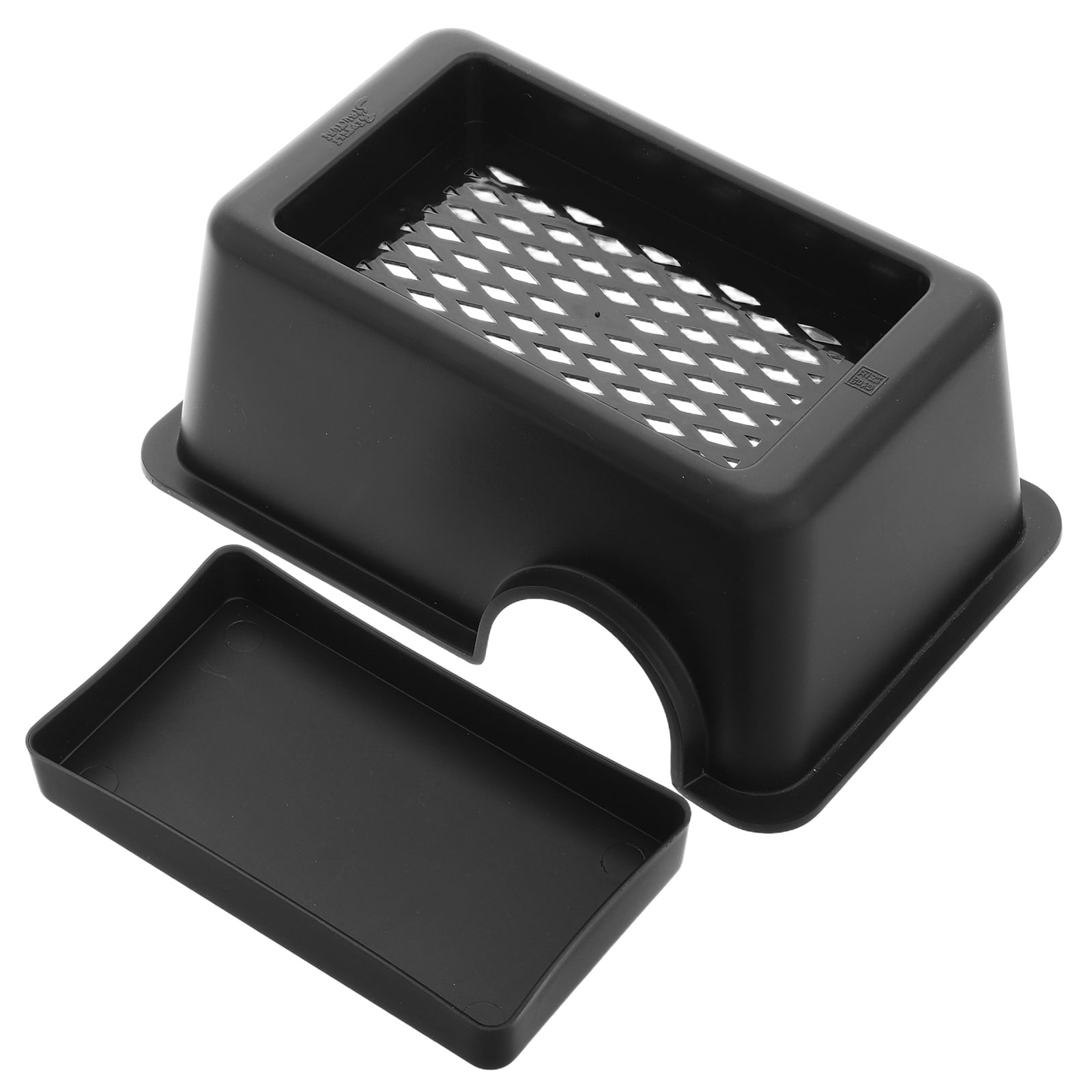 CTIRCHIU Black Reptile Feeding Dish with Realistic Natural Habitat Design for Lizards, Snakes, and Small Pets