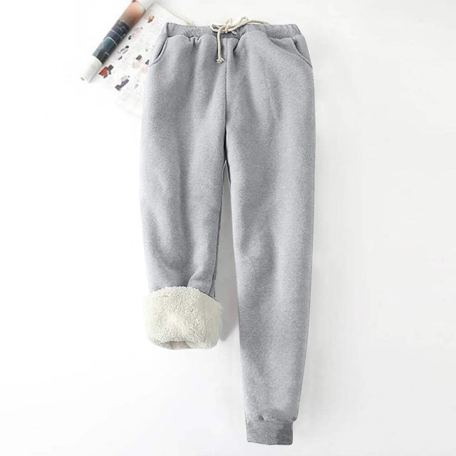 UANWENN Mens Autumn And Winter Solid Color Plus Velvet Drawstring Thickened Pants Men Men's Open Leg Pant with Pockets Chinos Pants Men Stretch Long Stilt Pants Boy Comfortable Memory Foam Glitter