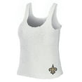 thumbnail image 2 of Women's WEAR by Erin Andrews Cream New Orleans Saints Cozy Scoop Neck Tank Top & Pants Sleep Set, 2 of 5